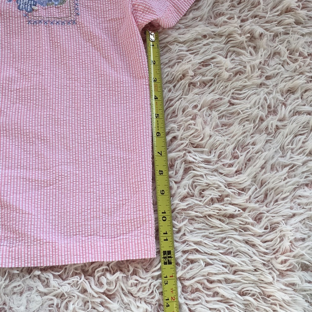 🌴VTG pink seersucker embroidered button down top - Picture 8 of 8